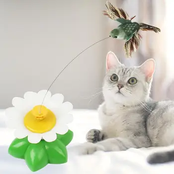 Električna Igračka za mačke Revolving Ptica Zabavne Cvijeće Zelena Lista Interaktivna Igračka Za Mačke Grebanje Za Mačke Mali Pas Mačka Inteligencija