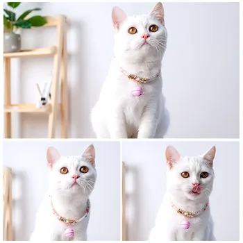 Personaliziranu Ogrlicu za kućne mačke s колокольчиком u japanskom stilu Podesivi ovratnik Za putovanja na otvorenom Pribor za uređenje fotografija za kućne ljubimce