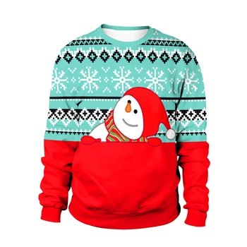 2021 Ružna Božićni Pulover za poklon Santa Elf Smiješno pulover Ženske, muške dresovi i Majice veste Jesensko-zimska odjeća