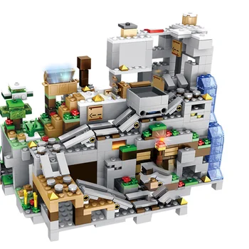 1000 kom. moj svijet Planina špilja životinja Alex gradivni blokovi Kompatibilne Minecraft-MyWorld 15 Mini-figurice i Igračke za djecu