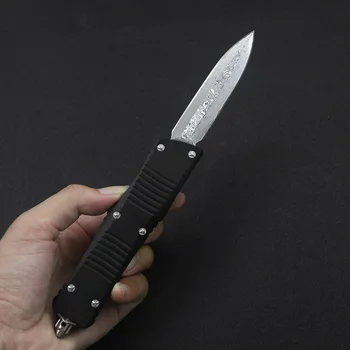 Micro OTF Vanjska Oprema Nož za preživljavanje Дамасское Oštrica Avionskog Aluminija T6 Ručka s Dvostrukim djelovanjem Brzo Otvaranje Lovački noževi