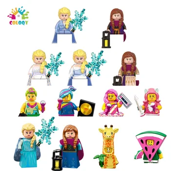 Disney Blokovima, Smrznuti, Elsa je Anna Mini Figurice Gradivni Blokovi Mickey Minnie Cigle Dječje Igračke Za Djevojčice Božićni pokloni