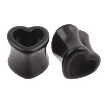 2 komada Silikon Earplugs u obliku srca i tuneli za piercing ušiju Naušnice s vijčanim naušnice Alat za Uho senzori Piercing Nakit za tijelo
