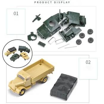 Set od 4 1/72 Plastične kamiona SAD Humvee Njemačka,Model automobila Igračka Mikro Krajolik Kolekcionarstvo za Desktop igračke iz pijeska