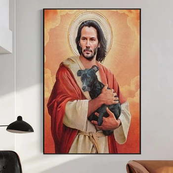 Platnu Ispis Slikarstvo Zid Umjetnost Moderna HD Plakat Keanu Reeves Mem Isus Slike za Dnevni boravak Uređenje Doma Cuadros