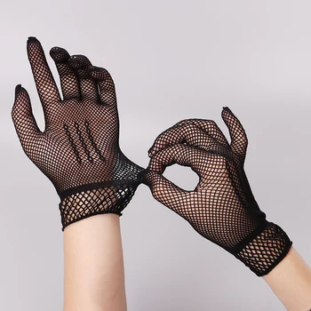 1 Par Topla rasprodaja Delikatna mrežaste rukavice Trendy ženske ženske rukavice za djevojčice Zaštita rukavice od Čipke, Elegantne rukavice u stilu lady crno - bijele