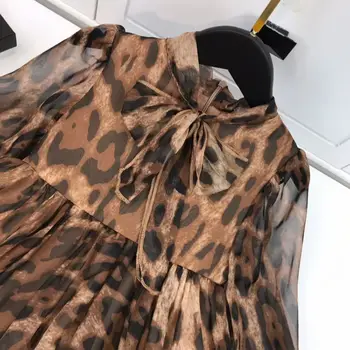 Besplatna dostava 90-150 Jesen Moda za djecu Dječja haljina za djevojčice леопардовым po cijeloj površini ukrašen Haljine s dugim rukavima za djevojčice, Dječje odijevanje