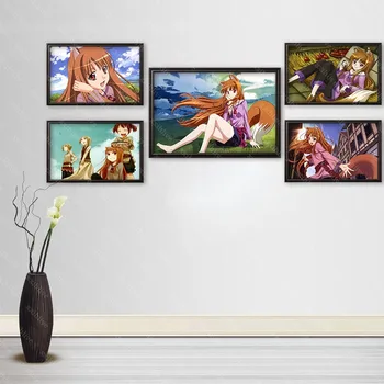 Običaj je Japanski Anime Začina I Vuk Svilene Tkanine Platnu Plakat Ukras Kuće Zid Umjetnost Tkanina Poster Ispis Veća 40x60 cm