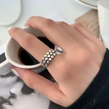 Srebrna Boja Nepravilnog Prsten s uzorkom za žene Parovi Nova Moda Punk Elegantan Помолвка Jednostavnih geometrijskih prsten Večernje uređenje