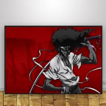 Afro Samuraj Plakata I Grafika Slikarstvo Na Platnu, Slike Na Zidu I Starinski Plakat Dekorativni Kućni Dekor
