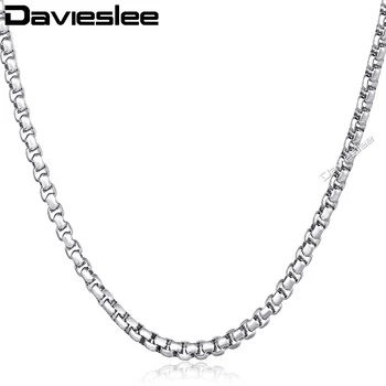 Ogrlica od nehrđajućeg čelika Davieslee za žene i muškarce Srebrne boje s lancem od ružičastog zlata Modni nakit 18-24 inča LKN385