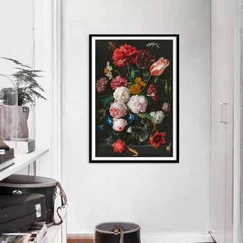 Valentinovo Romantični Klasične Ruže Likovna Slikarstvo na platnu Skandinavski Plakata i grafika Zidne slike za uređenje doma