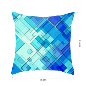 Plava Nepravilan Geometrijski Trokut S po cijeloj površini Poliester Jastučnicu za Jastuk Dekorativna Jastučnica za kauč-kreveta 45X45 cm Fundas De Cojin