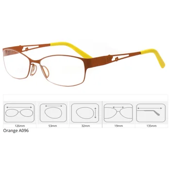 Metalne Naočale Čipke Dizajn Orange Optički Okvira Ženske, Muške, Ženske Naočale Naočale A096