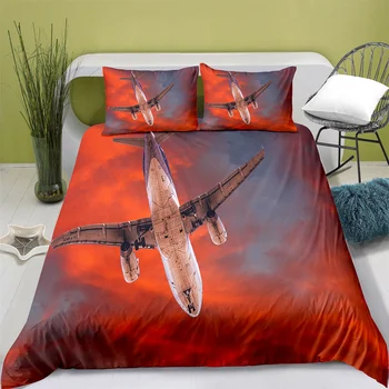 Domaće Tekstilne s po cijeloj površini Zrakoplova posteljina Deka i jastučnica 2/3PCS SAD/AE/UE u punoj veličini Komplet posteljinu Queen