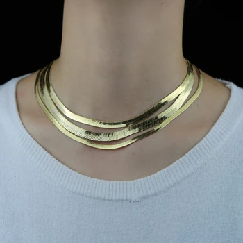 Jednostavan zlatno-srebrne boje Širine 4 mm 6 mm 8 mm Male Zmija lanac ogrlica za izradu nakita Diy Lanac za vješanje ogrlice nakit