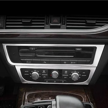 Središnja Konzola Klima-uređaj CD Okvir Ukrasni Poklopac Završiti 2 kom. Za Audi A6 C7 2012-2018 LHD Stil Vozila od Nehrđajućeg Čelika