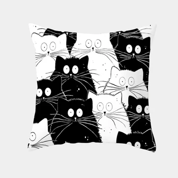 Zabavna jastučnicu za crne mačke Kreativno Vraški mačka Bacanje Jastučnice Ukrasne Jastučnice 45*45 cm Jastučnica funda de almohada