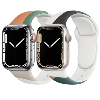 Silikon remen za Apple watch band 44 mm 45 mm 42 mm remen za sat narukvica iWatch 40 mm 38 mm 41 mm correa apple watch serija 6 5 3 SE 7