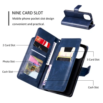 Držač za nekoliko karata Kožna torbica - novčanik za Xiaomi Redmi Note 10/10 S/10 Pro Max Note 9 Pro Note 8T/7 8 8A 9 9A 9C Mi Poco X3 NFC