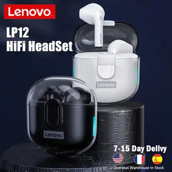 Originalni Lenovo Novi LP12 Bežične Bluetooth 5,1 TWS HiFi Slušalice Sa Kontrolama na Dodir Gaming Slušalice Шумоподавляющие Slušalice S Mikrofonom