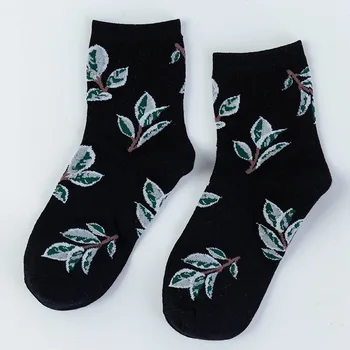 Ženske čarape Peonfly u stilu Харадзюку Zabavne Nove 2019 Jesen zima Svakodnevne pamučne čarape s po cijeloj površini od lišća i plodova Avokada Скарпетки