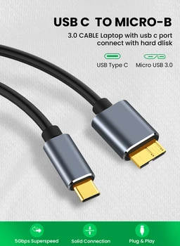 Kabel za USB tvrdog diska C Micro B 3.0 Kabel Type-C, USB 3.0 Kabel Micro B Priključak Za Kabel za prijenos podataka s tvrdog Diska Apple IOS, Windows