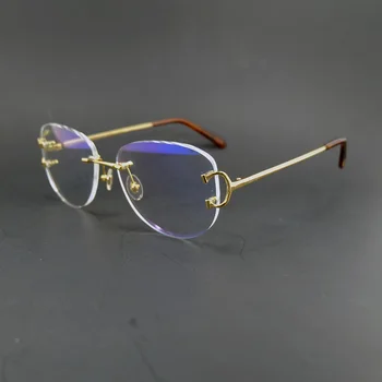 Bistra Okvira Za Naočale, Modni Ukras muške Berba Luksuzne Dizajnerske Naočale Carter Stilski Rimless Optički