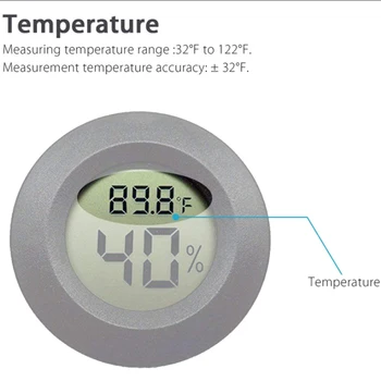 Cijele Hygrometer Termometar Digitalni LCD monitor Mjerač vlage u zatvorenom prostoru Na otvorenom Sport na otvorenom, Pribor za kampiranje Reptila