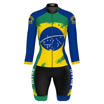 2021 Zastava Brazila Ženska odjeća za biciklizma Majmun Triatlon Odjeća za bicikliste Kombinezon Godina prozračna Biciklistička Sportski odijelo Ropa Ciclism