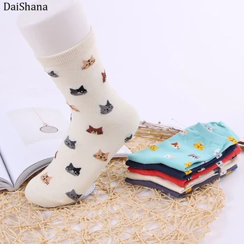 Novi dolazak Ženske čarape Crtani Životinja Slatka Mačka Gležanj Kratke Svakodnevne djevojke Debele tople pamučne čarape za žene Božićne darove 1 par