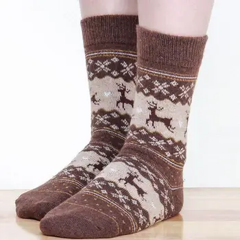 Par čarapa Ženske Zimske Čarape Božićni Poklon Jelen Toplo Krzno