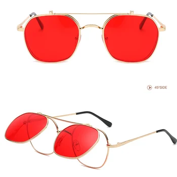 Boxy vintage Flip-up Sunčane naočale za muškarce i žene u Steampunk stilu Flip Sunčane naočale s dvostrukim staklima UV400 Naočale Nijanse