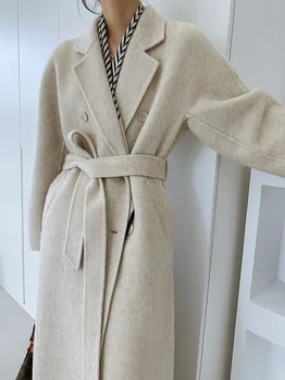 Visokokvalitetna vuna alpaka bilateralna mekana voštana kaput za žene koreanska verzija 21 novost