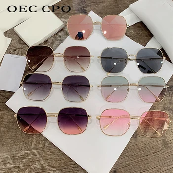 OEC CPO Boxy Vintage Sunčane naočale Ženska moda Rose Ogledalo Sunčane Naočale Ženski Steampunk Metalna okvira Retro naočale Marke UV400