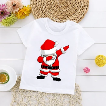 Dječaci Djevojčice Svakodnevne Majice t-Shirt Moda čestit Božić Slatka Santa Grafički t-shirt Dječji Djeca Harajuku Bijele Majice kratkih rukava