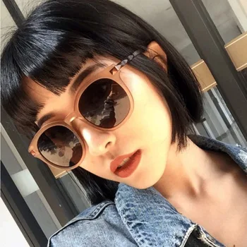 Korejski Stil Smeđe Trendy Sunčane naočale u veliki ivicom Modni Šarene Živine Reflektirajućim sunčane naočale za street fotografiju Sunčane naočale