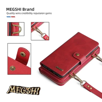 MEGSHI-020 Izmjenjivi ruksak-novčanik s čvrstim адсорбционным kožna torbica za telefon iPhone 6 6S 7 8 Plus X XS XR XSMax 11 12 Pro Max