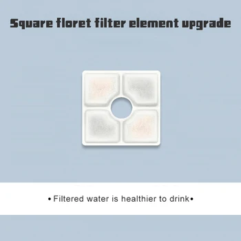 8шт Set Filtera Za Dispenzer Vodu za kućne Ljubimce uz Podnošenje Svježe Smole, Aktivni Ugljen, Trg Filteri za fontanu za kućne Mačke