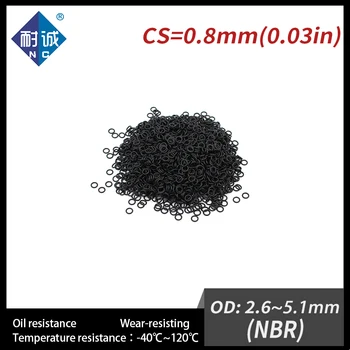 10 kom./lot Guma Crna NBR CS0.8 mm OD2.6/3/3.6/4.1/4.3/4.5/4.9/5.1 brtva o-prstena mm otporna na ulje vodootporne brtva od нитрилового gume