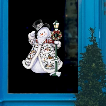 Božićni Snjegović Naljepnice za zid Samoljepljive Naljepnice za prozore od PVC Naljepnice na staklena vrata ormara Desktop Božićne dekoracije Umjetnost Kućni dekor