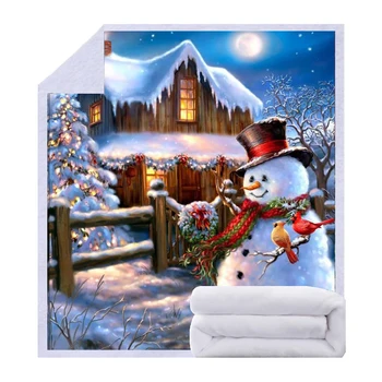 WOSTAR meko toplo фланелевое božićno dekorativni pokrivač s 3d ispis super ugodna zimska krevet za odrasle i djecu, kauč, prekrivač, deka