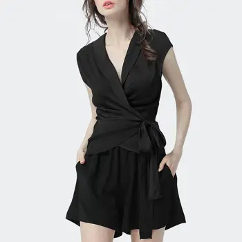 Ženska ljetna odjeća 2021 Bluzu kratkih rukava Crna majica s V-neck, Elegantan moderan tunica Bluza Vrhovima Tanka Ulične Mode Nova