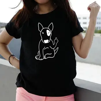 Ljetna košulja Harajuku Ženska t-Shirt majica za pse Engleski bull terrier sa srednjim prstom Majica za pse Ženske majice Svakodnevne Camiseta Mujer