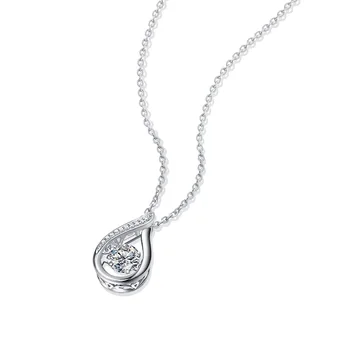 Plesni Ogrlica od муассанита za žene Zaručnički Prsten od 925 sterling srebra sa dijamant-privjesak u obliku kapi vode Donje ogrlicu