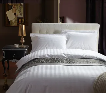 Bijela pamučna prugasta u kavez hotelske setove posteljine posteljina king i queen veličine 4 kom. deka krevetu male krevetu jastuk varanje