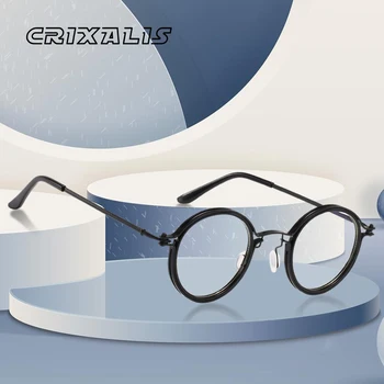 CRIXALIS Klasicni Okrugle naočale s plavim svjetlom za muškarce Marke Dizajn metalne naočale u okvirima Za žene Berba računala naočale Gospodo UV400