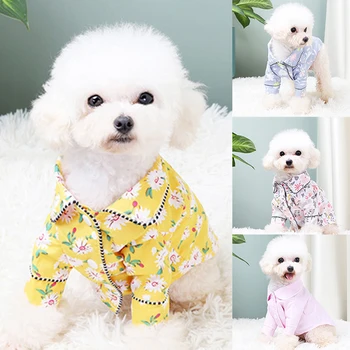 Monotono/cvjetni odjeća za male pse Modni pidžama za pse Odjeća za kućne ljubimce za Chihuahua Йоркские buldoga Odjeća za pse Mantil Jakna za pse