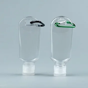 50 ml Reusable Boca Plastični Carabiner s Kukom Boca s Kontejner Tekućina Za njegu bocama Kontejner Za dezinficijens za Ruke