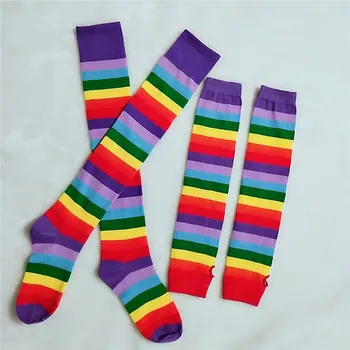 Svijetle šarene čarape Šarene Duge rukavice Kit za žene Svijetle čarape za lgbt ponosa omladinski večernje čarape za djevojčice